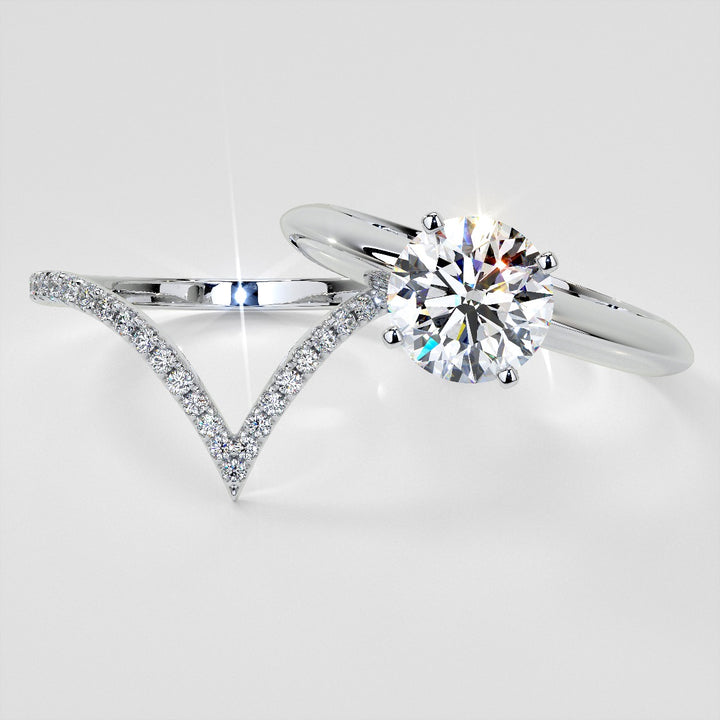 ¼ CTW Pointed Contour Lab Grown Diamond Stackable Band