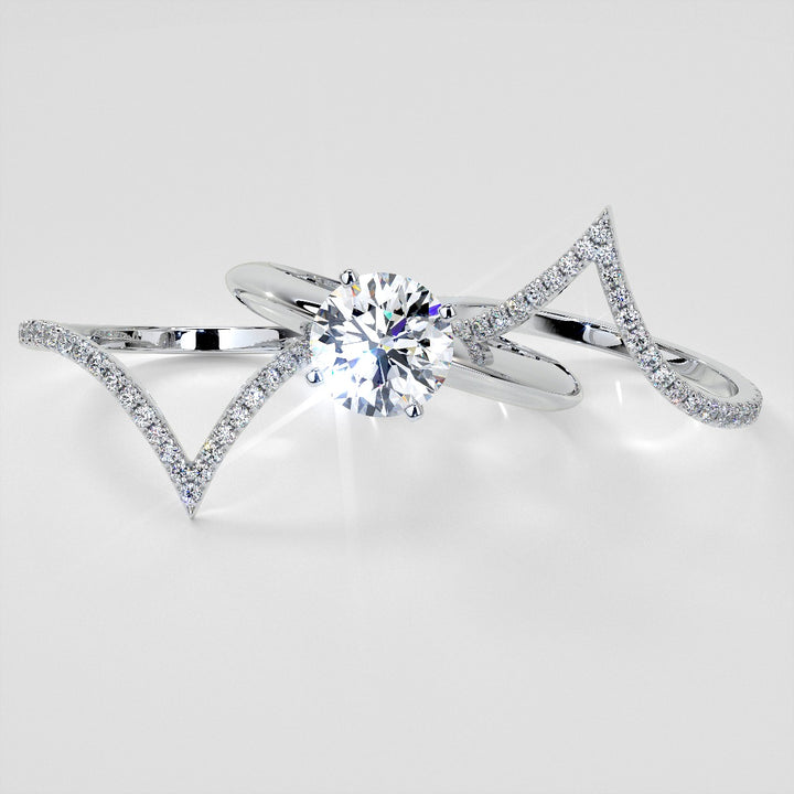 ¼ CTW Pointed Contour Lab Grown Diamond Stackable Band