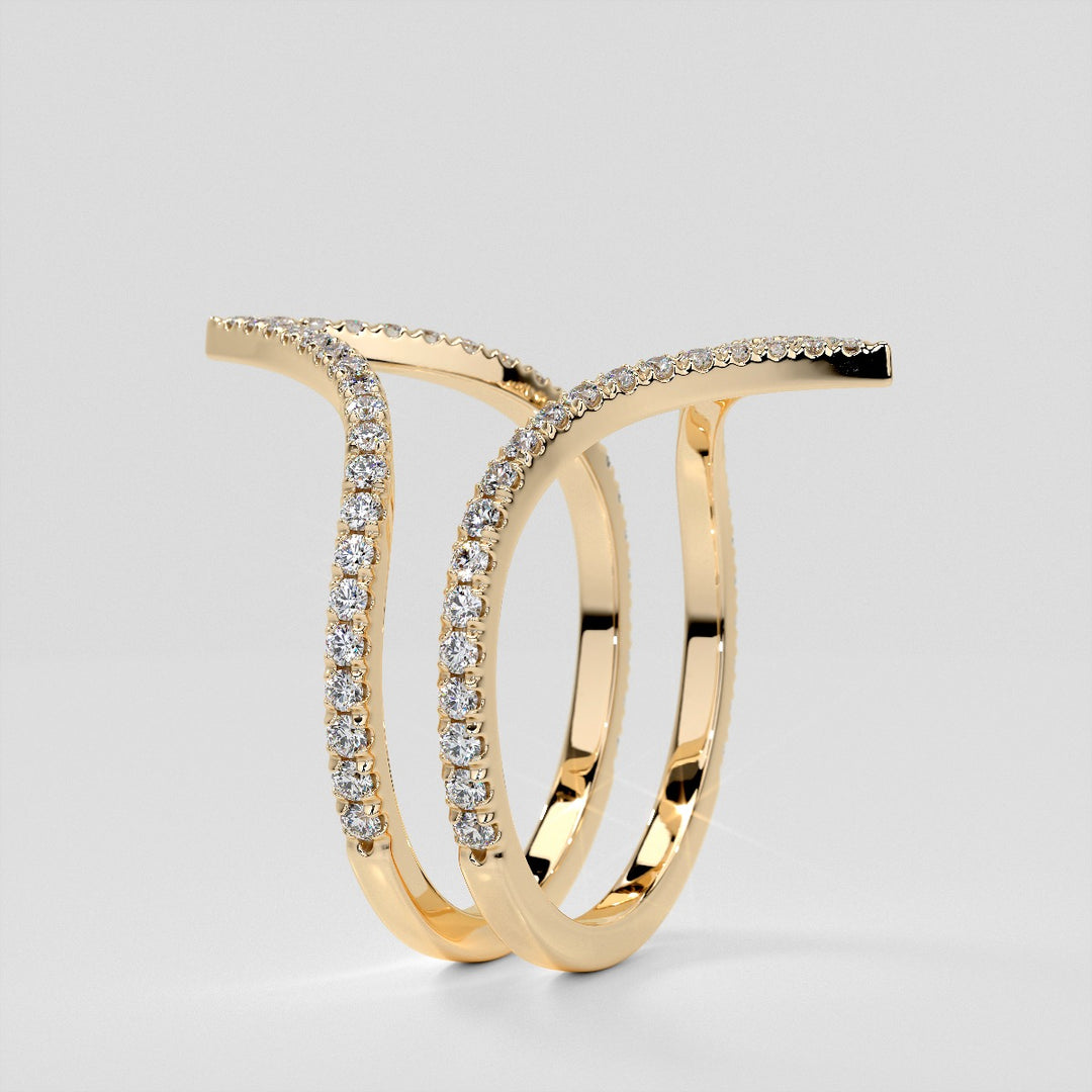 ¼ CTW Pointed Contour Lab Grown Diamond Stackable Band