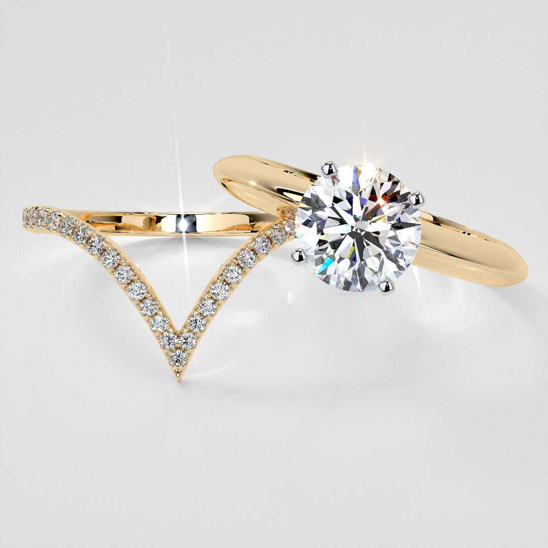 ¼ CTW Pointed Contour Lab Grown Diamond Stackable Band