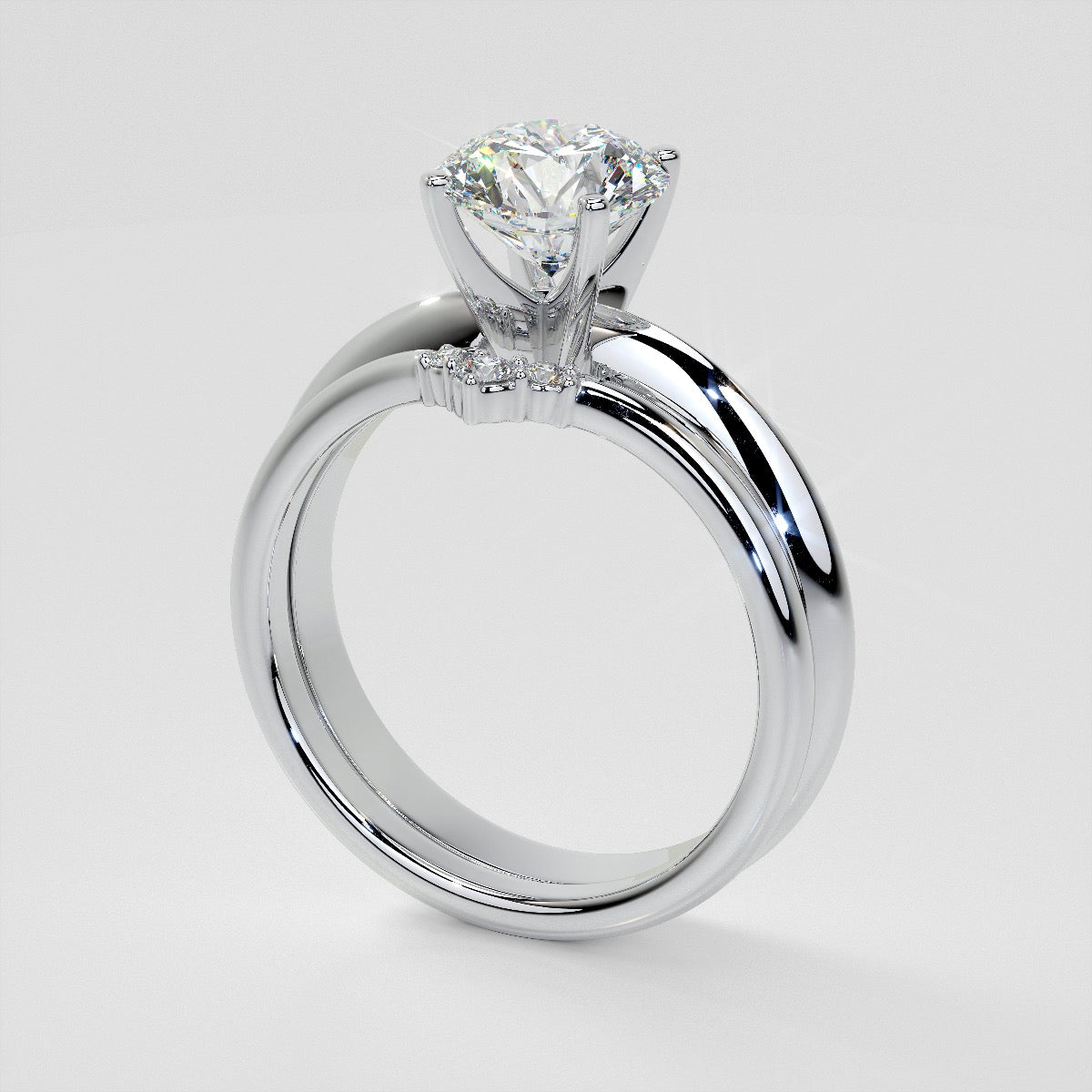 Small Arch Lab Grown Diamond Band .06 CTW