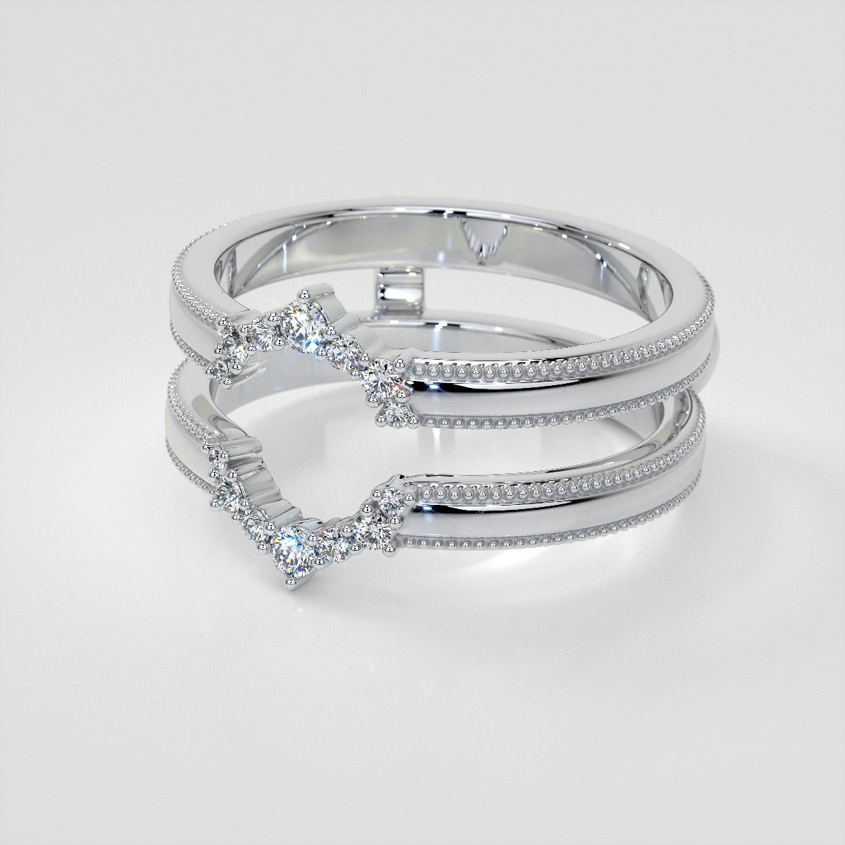 1/6 CTW Starry Nexus Milgrain Ring Guard Wedding Band