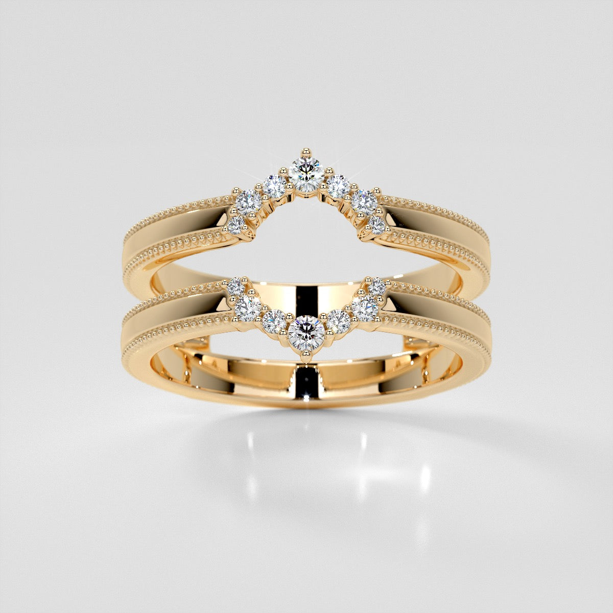 1/6 CTW Starry Nexus Milgrain Ring Guard Wedding Band