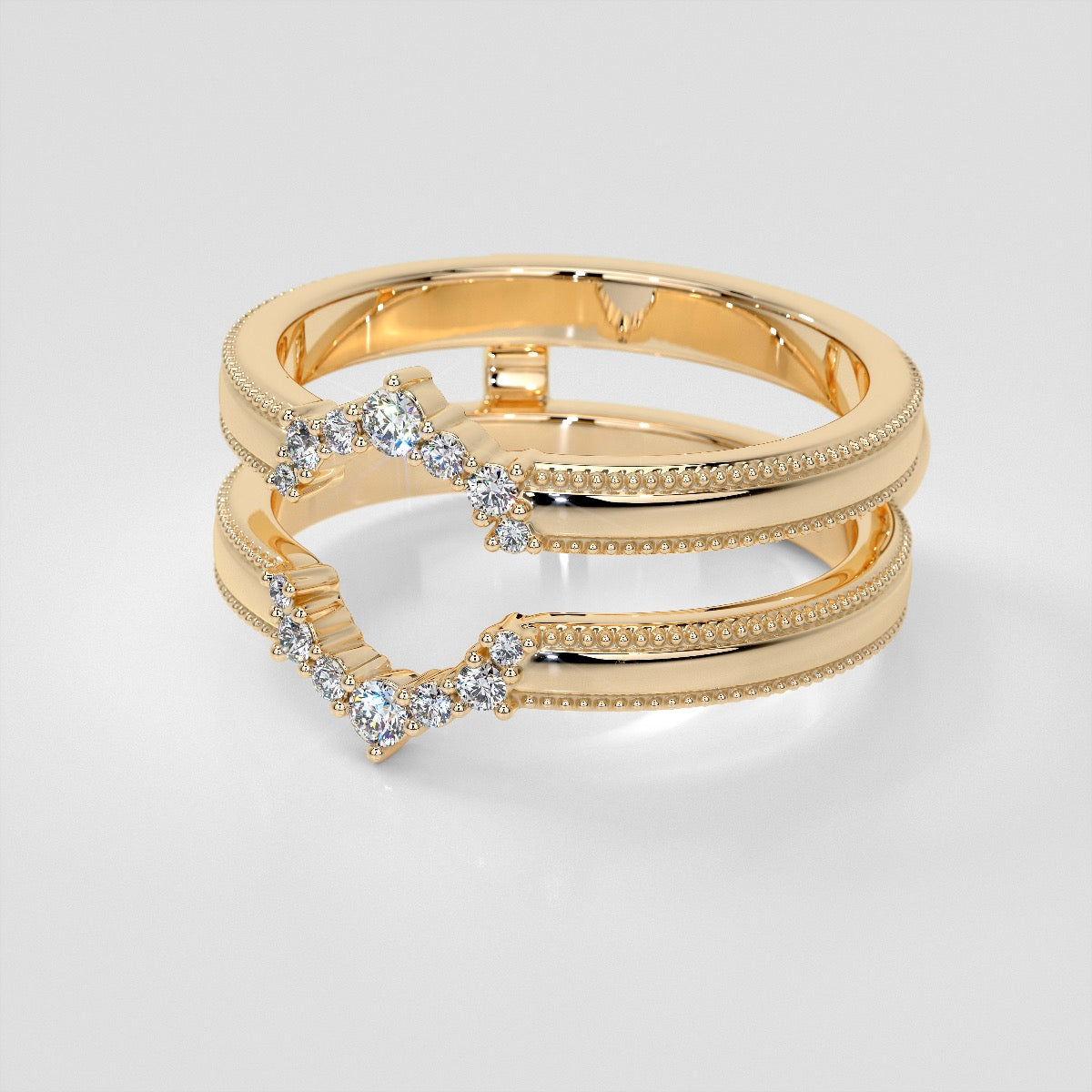 1/6 CTW Starry Nexus Milgrain Ring Guard Wedding Band