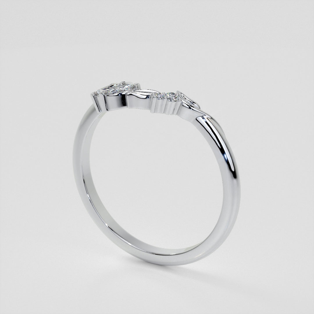 1/6 CTW Lab Grown Diamond Floral Contour Band