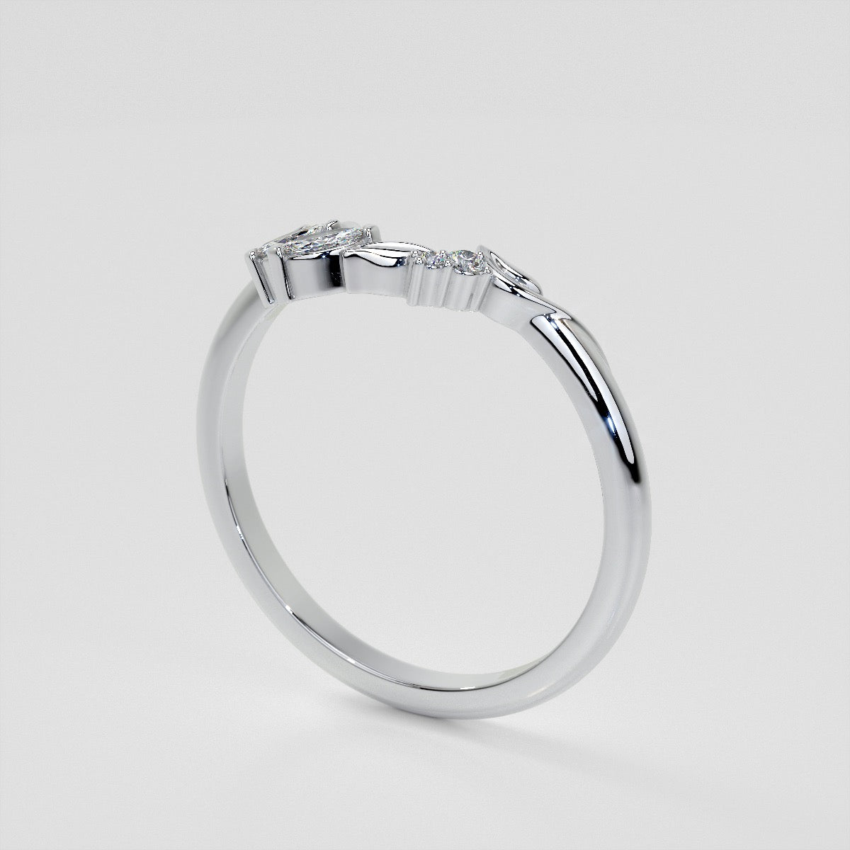 1/6 CTW Lab Grown Diamond Floral Contour Band