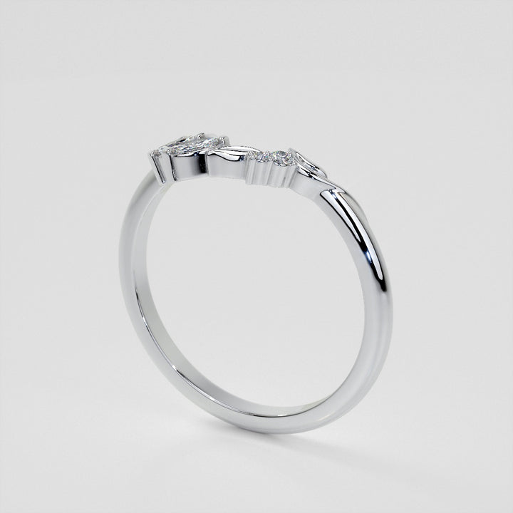 1/6 CTW Lab Grown Diamond Floral Contour Band