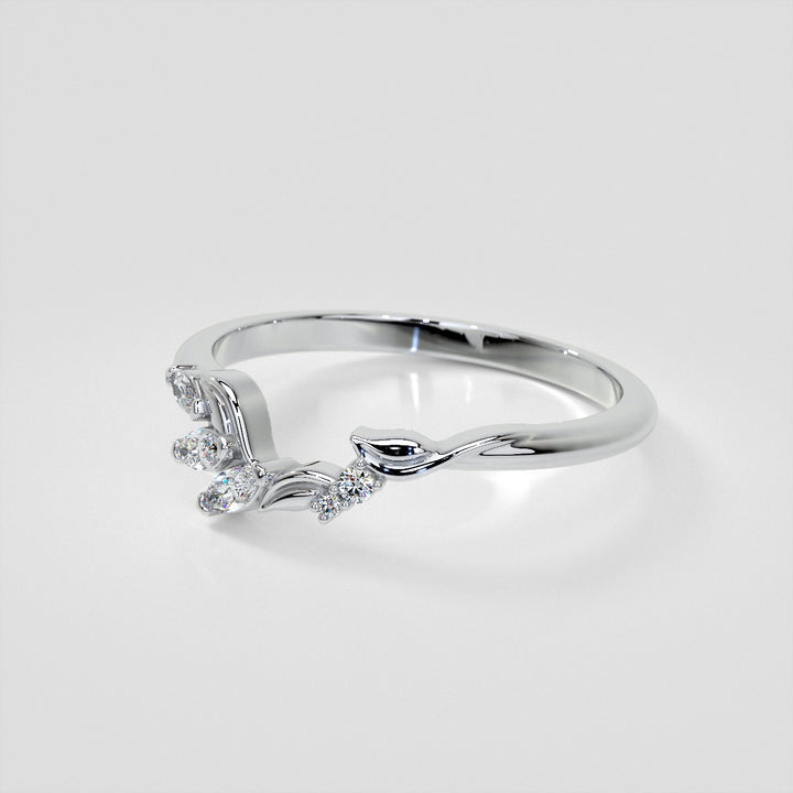 1/6 CTW Lab Grown Diamond Floral Contour Band