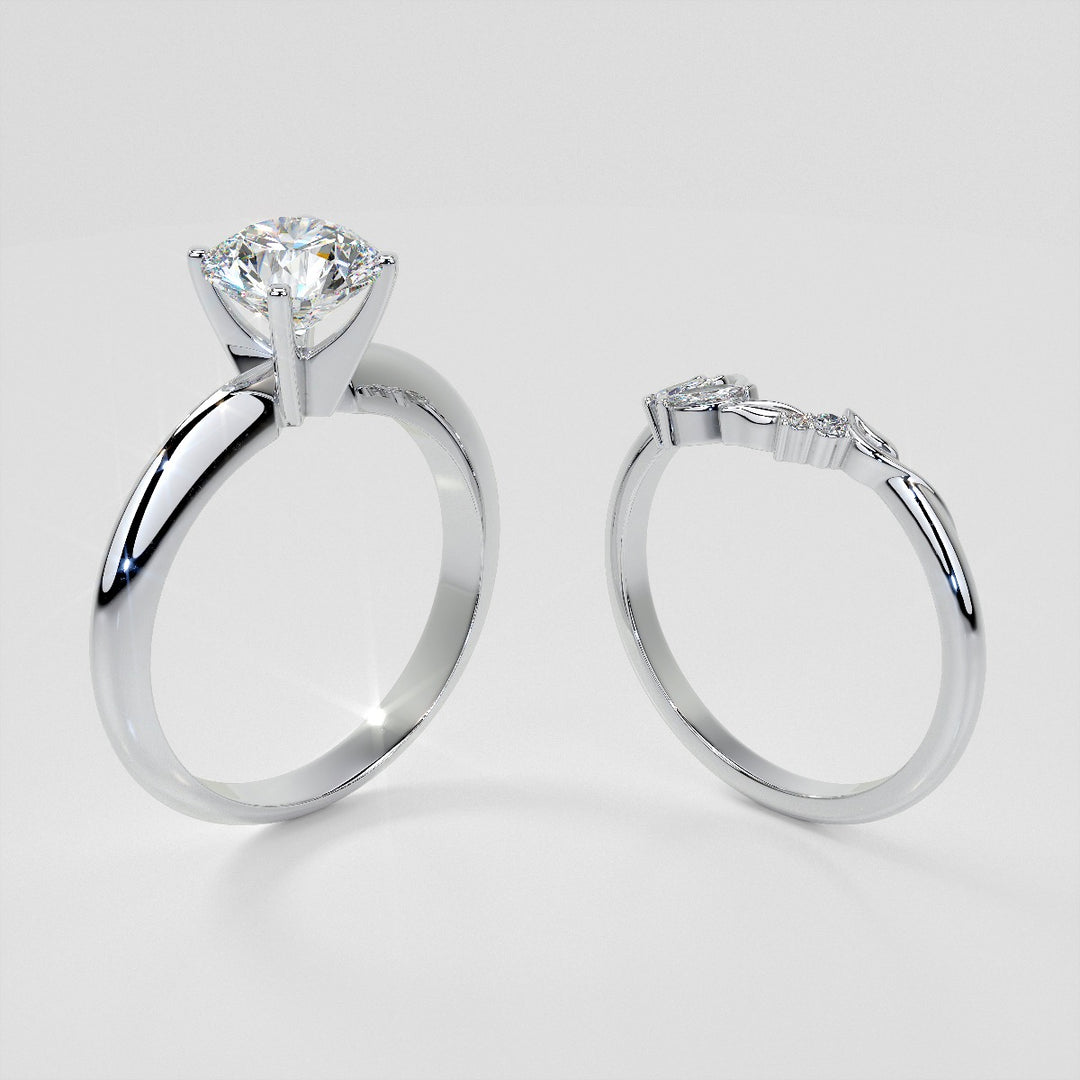 1/6 CTW Lab Grown Diamond Floral Contour Band