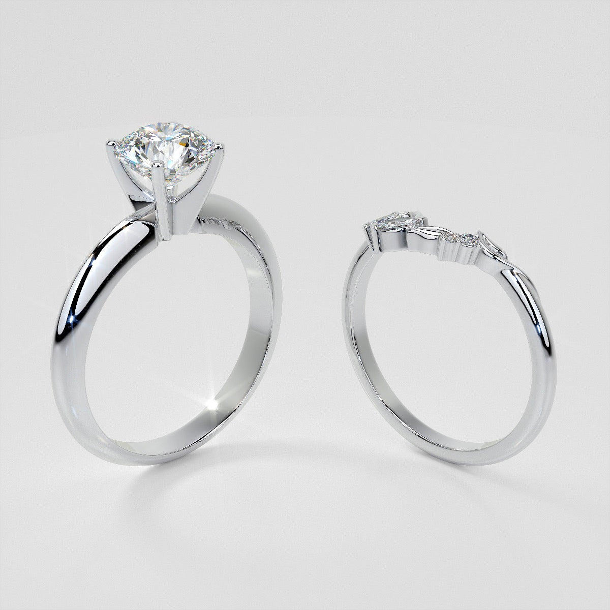 1/6 CTW Lab Grown Diamond Floral Contour Band