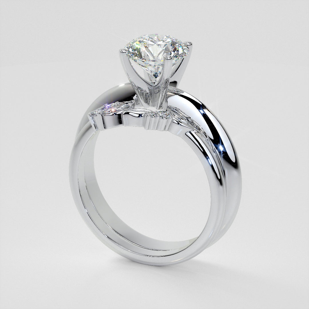 1/6 CTW Lab Grown Diamond Floral Contour Band