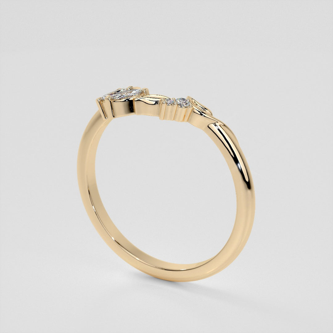 1/6 CTW Lab Grown Diamond Floral Contour Band