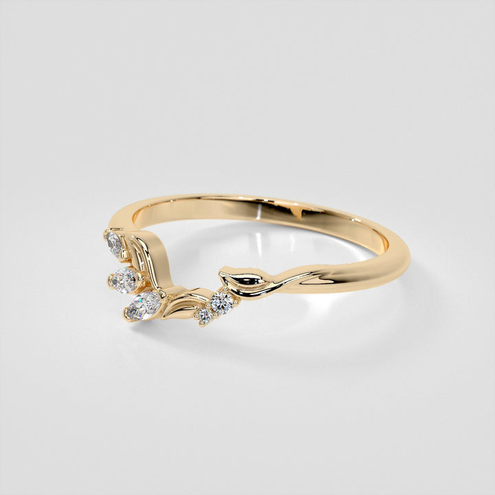 1/6 CTW Lab Grown Diamond Floral Contour Band