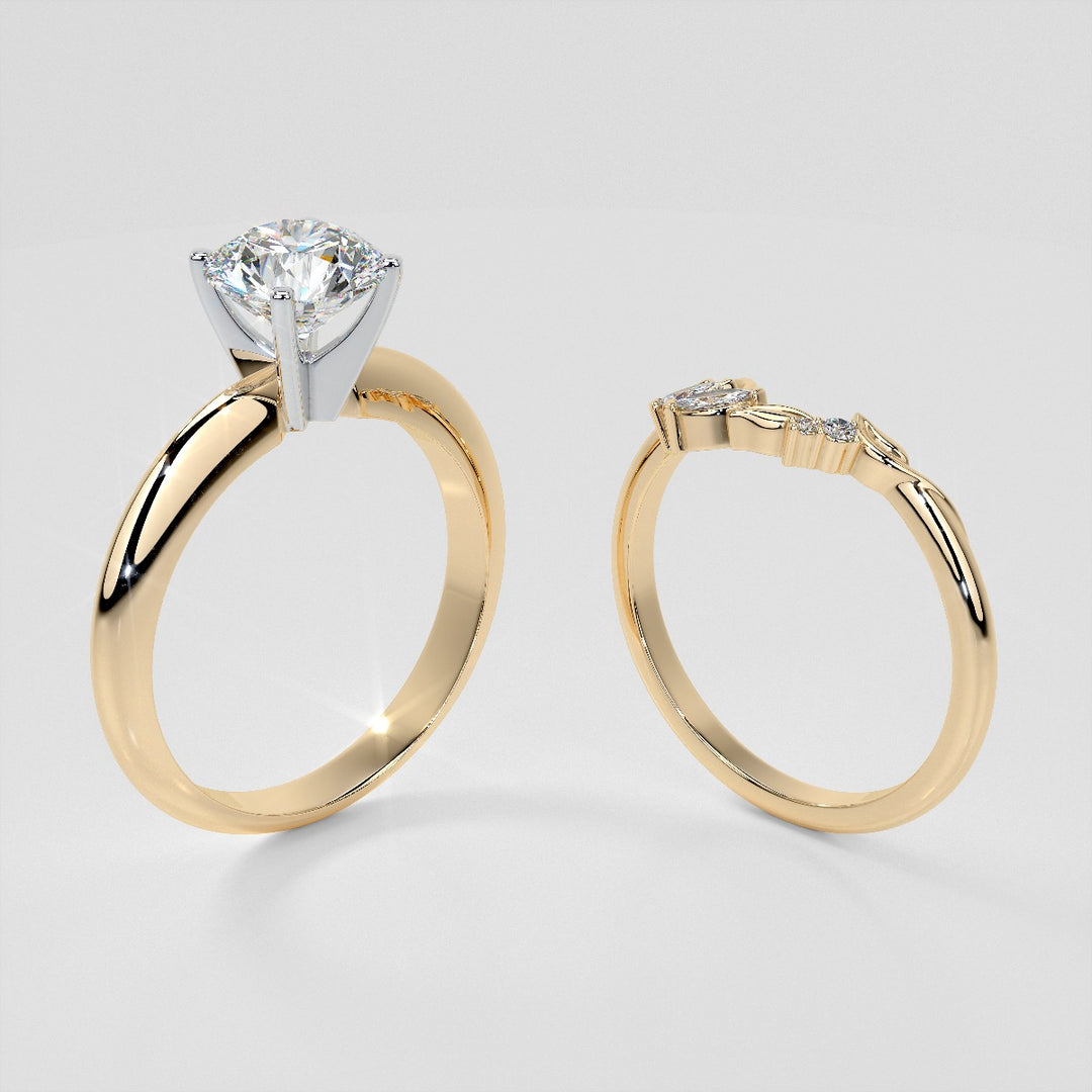 1/6 CTW Lab Grown Diamond Floral Contour Band