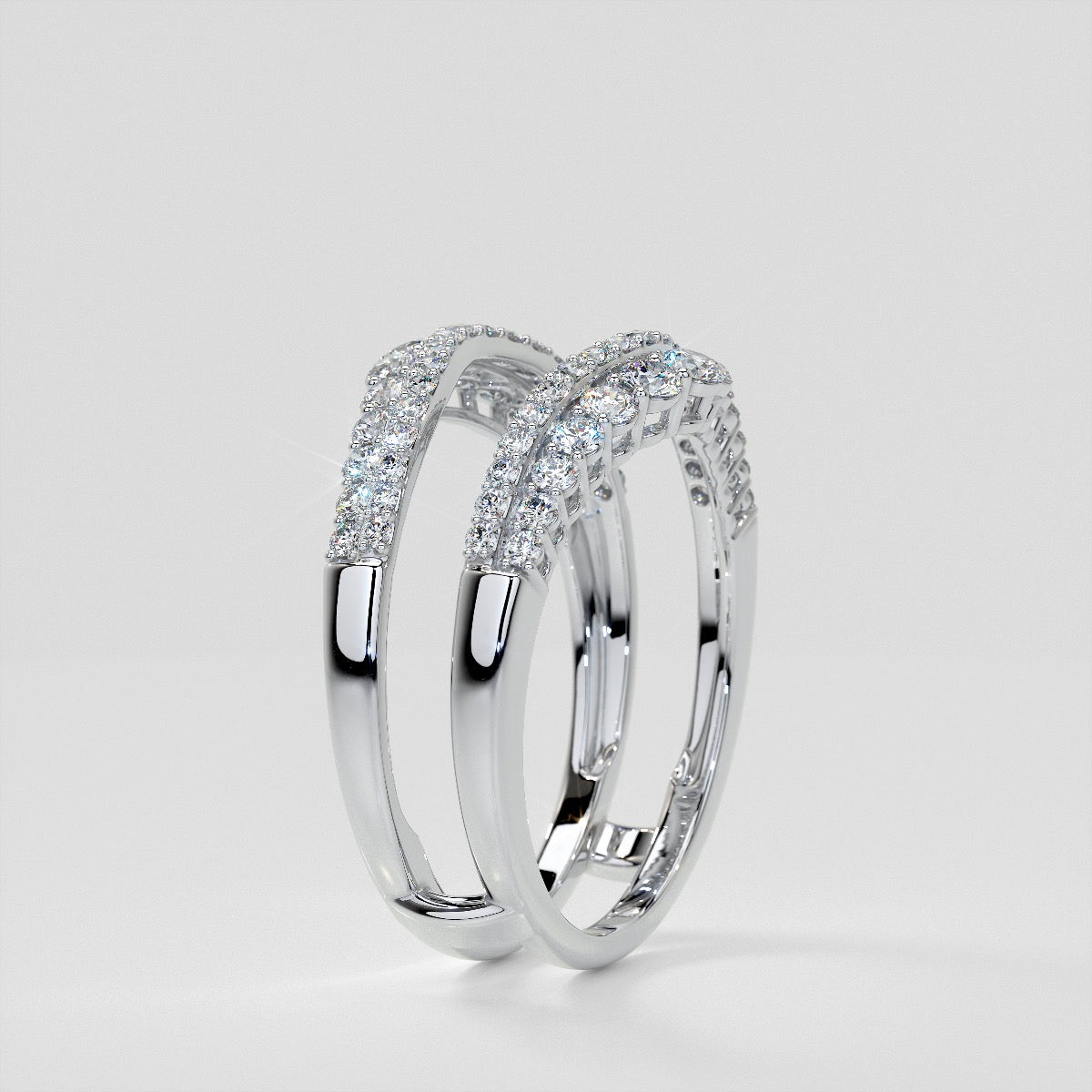 1 CTW Lab Grown Diamond Ring Guard Wedding Band in 14K Gold