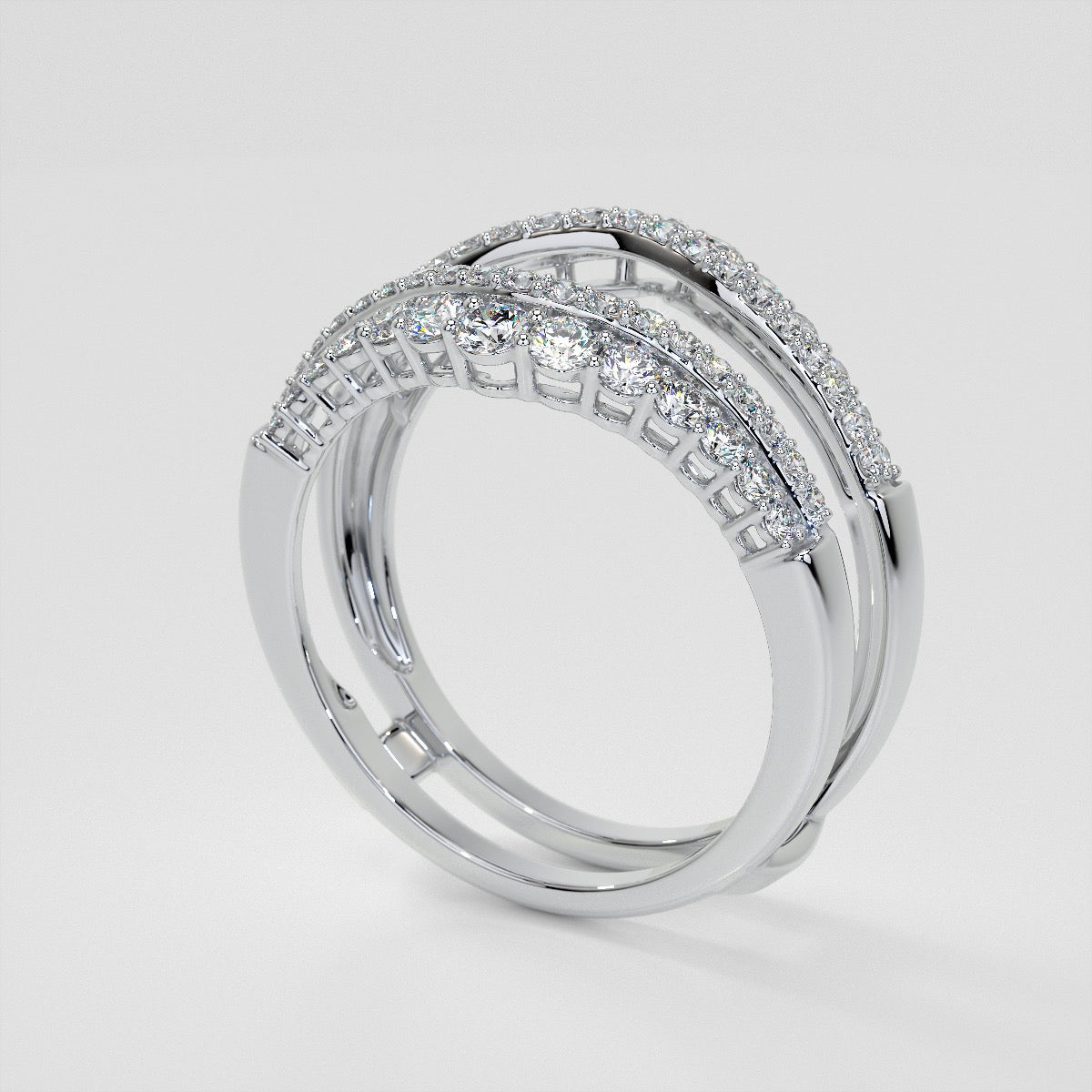 1 CTW Lab Grown Diamond Ring Guard Wedding Band in 14K Gold