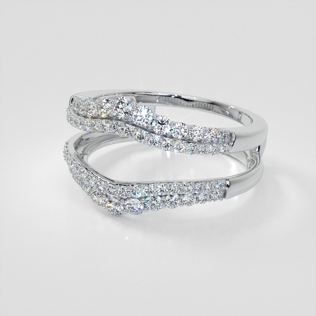 1 CTW Lab Grown Diamond Ring Guard Wedding Band in 14K Gold