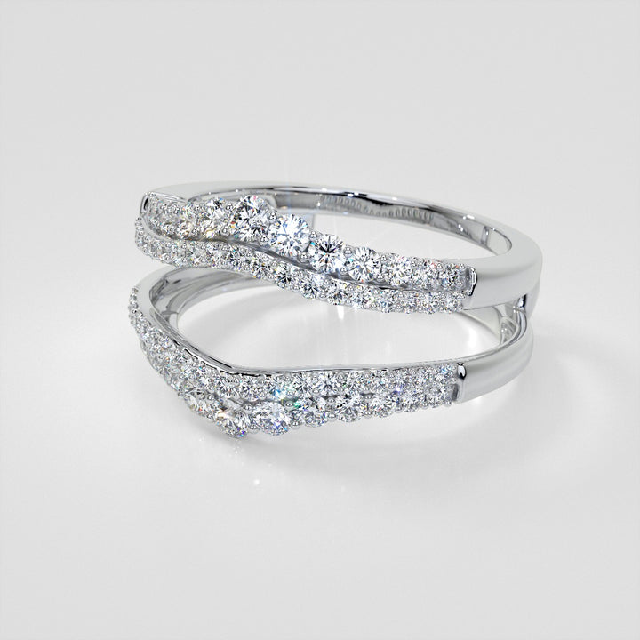 1 CTW Lab Grown Diamond Ring Guard Wedding Band in 14K Gold