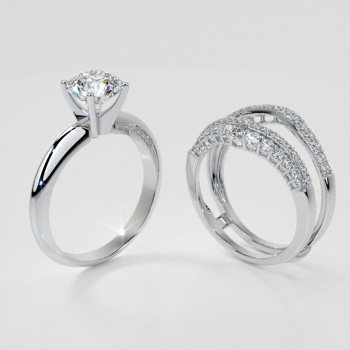 1 CTW Lab Grown Diamond Ring Guard Wedding Band in 14K Gold