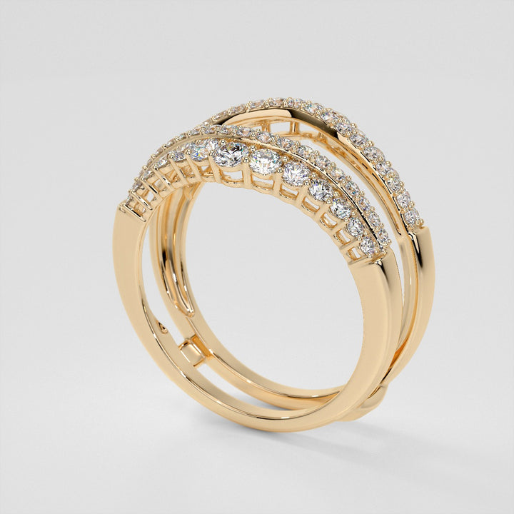 1 CTW Lab Grown Diamond Ring Guard Wedding Band in 14K Gold