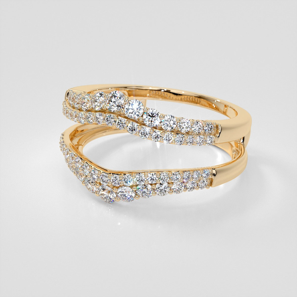 1 CTW Lab Grown Diamond Ring Guard Wedding Band in 14K Gold