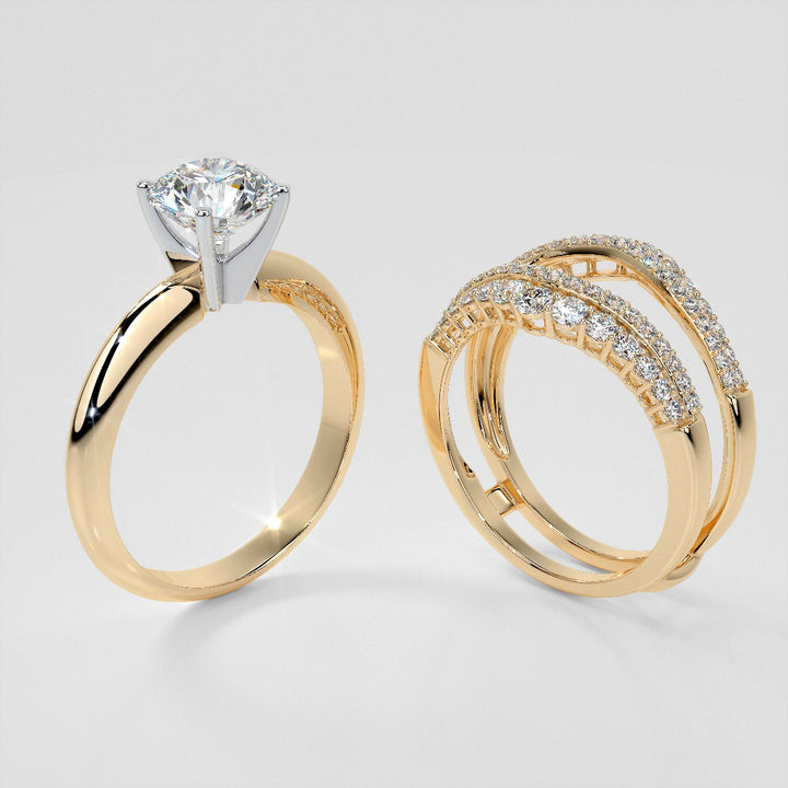 1 CTW Lab Grown Diamond Ring Guard Wedding Band in 14K Gold