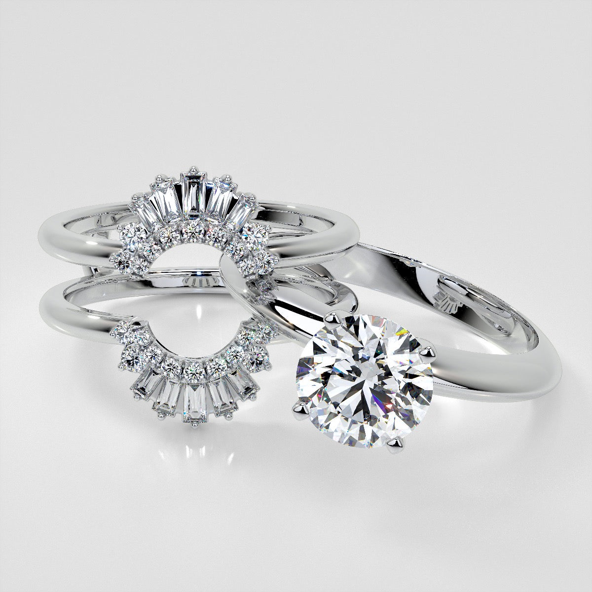 ½ CTW Natural Diamond Vintage Enhancer Ring Guard Wedding Band