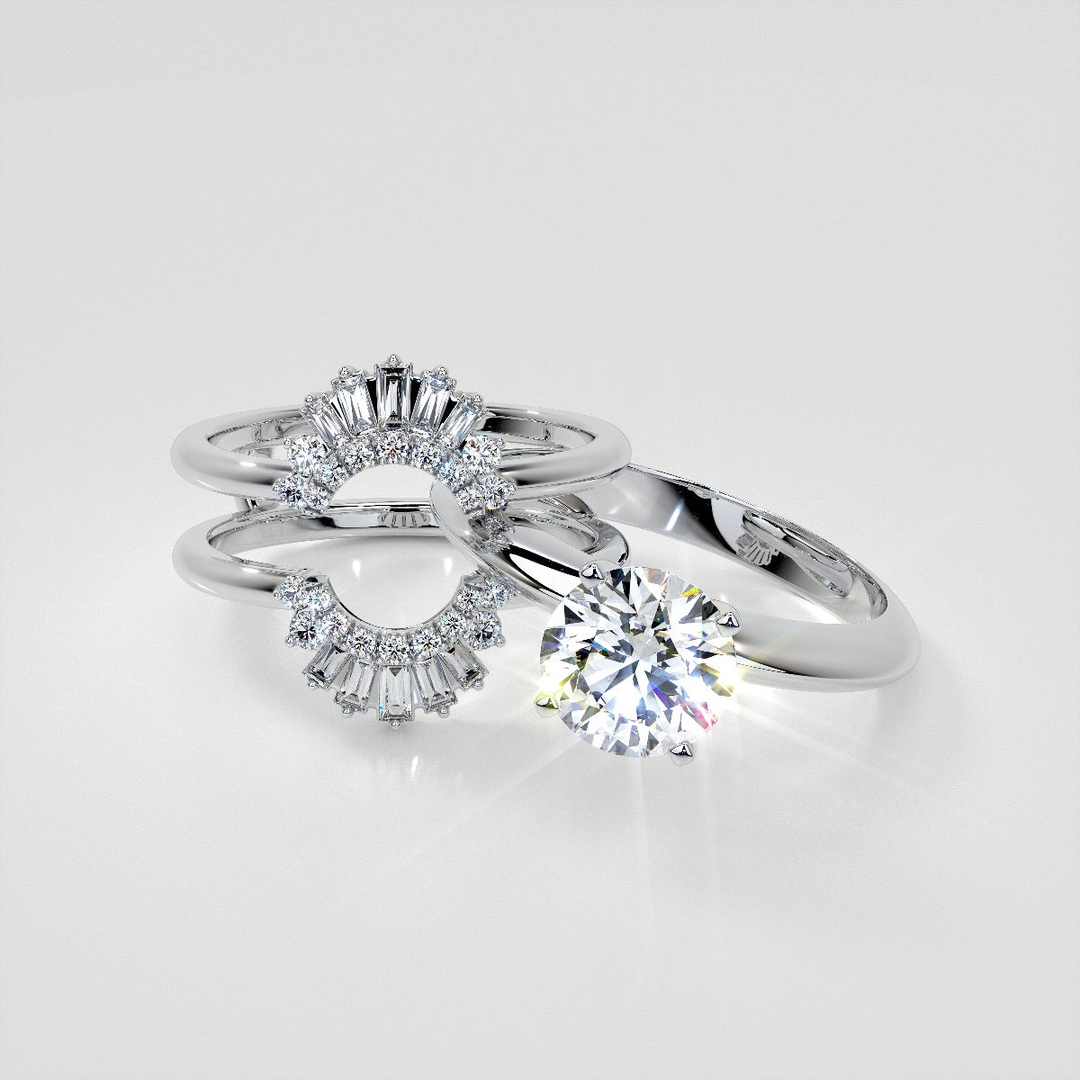 ½ CTW Natural Diamond Vintage Enhancer Ring Guard Wedding Band