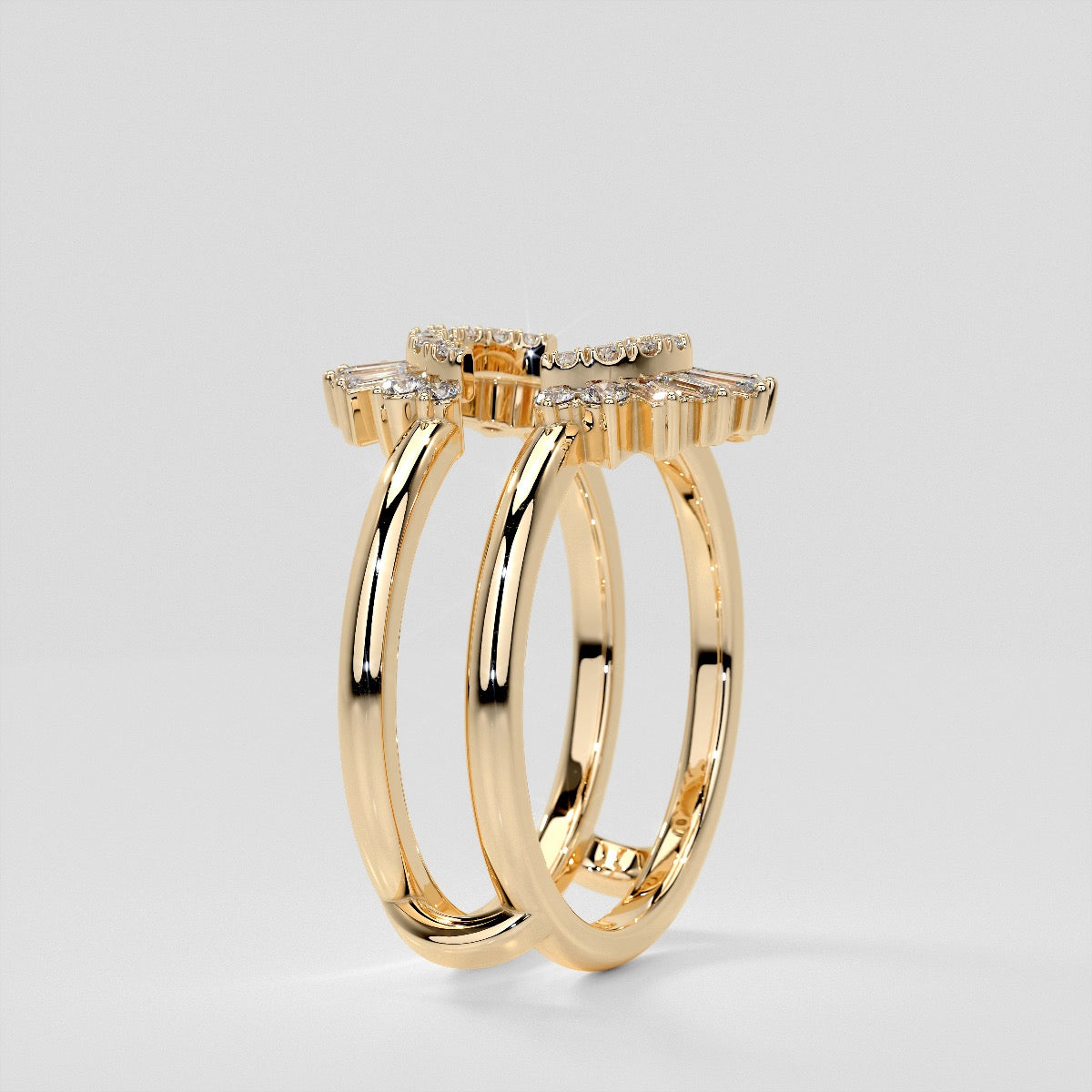 ½ CTW Natural Diamond Vintage Enhancer Ring Guard Wedding Band