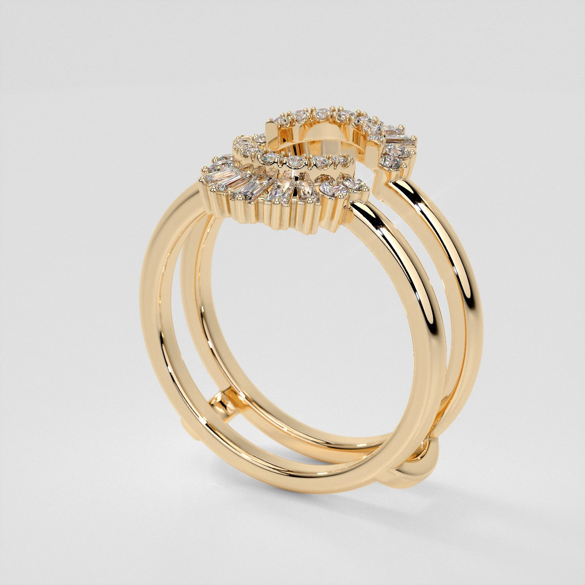 ½ CTW Natural Diamond Vintage Enhancer Ring Guard Wedding Band