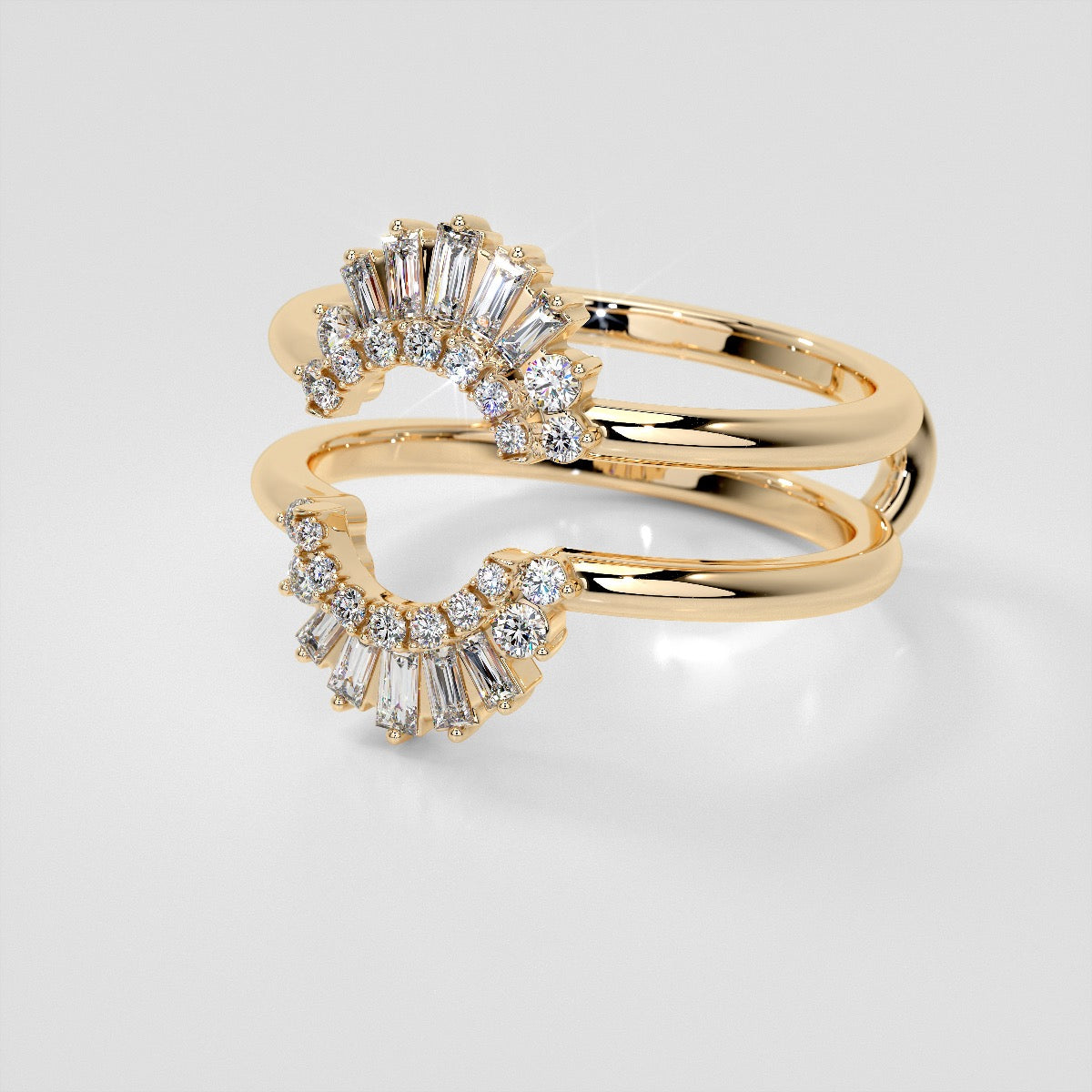 ½ CTW Natural Diamond Vintage Enhancer Ring Guard Wedding Band