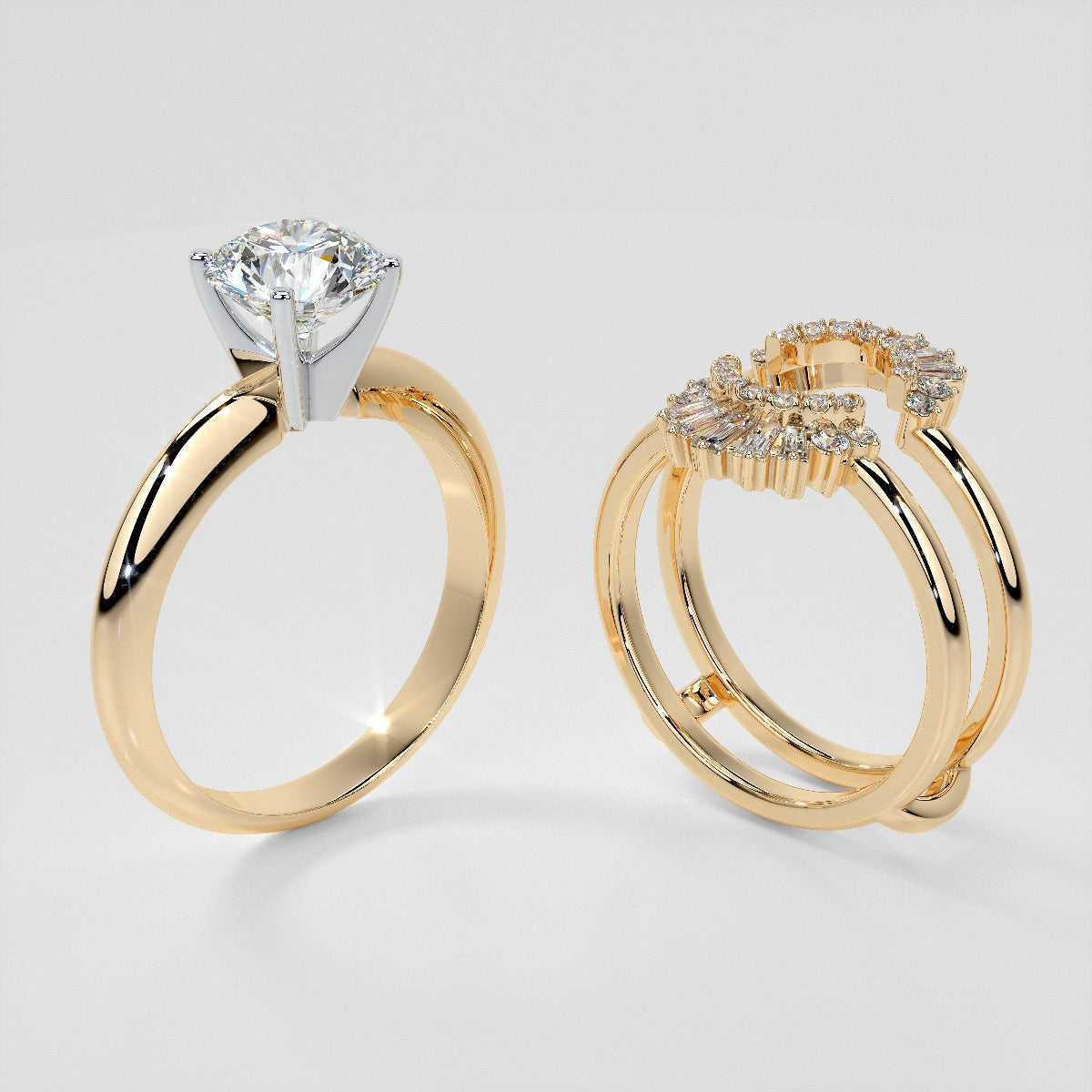 ½ CTW Natural Diamond Vintage Enhancer Ring Guard Wedding Band