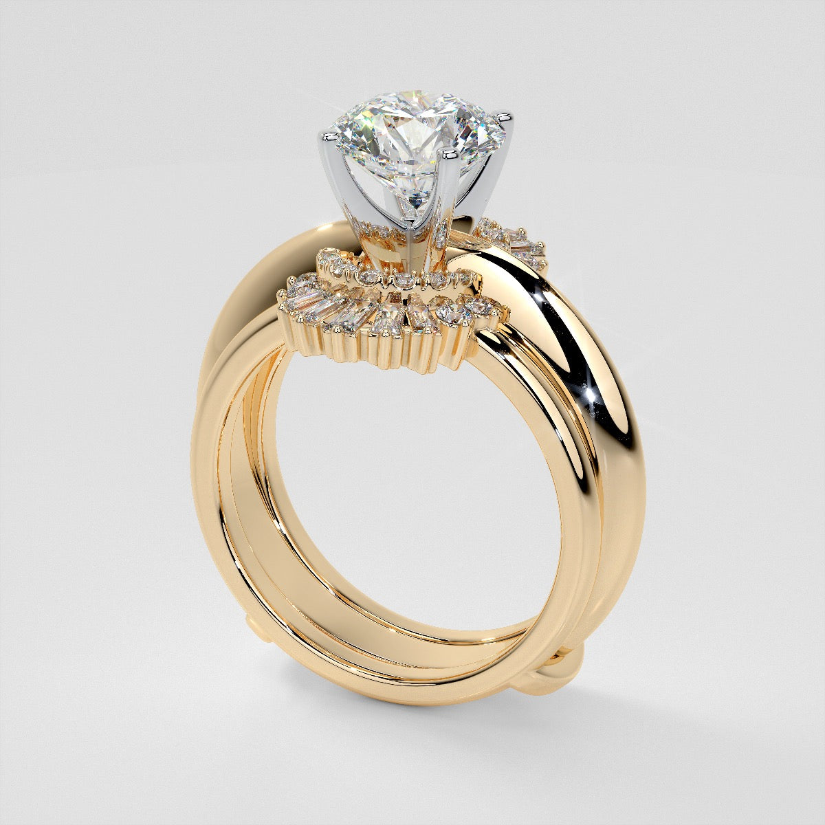 ½ CTW Natural Diamond Vintage Enhancer Ring Guard Wedding Band