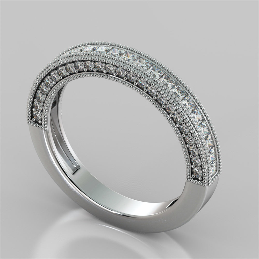 1.5Ct Radiant Cut Lab Grown Diamond Double Tier Halo Engagement Ring