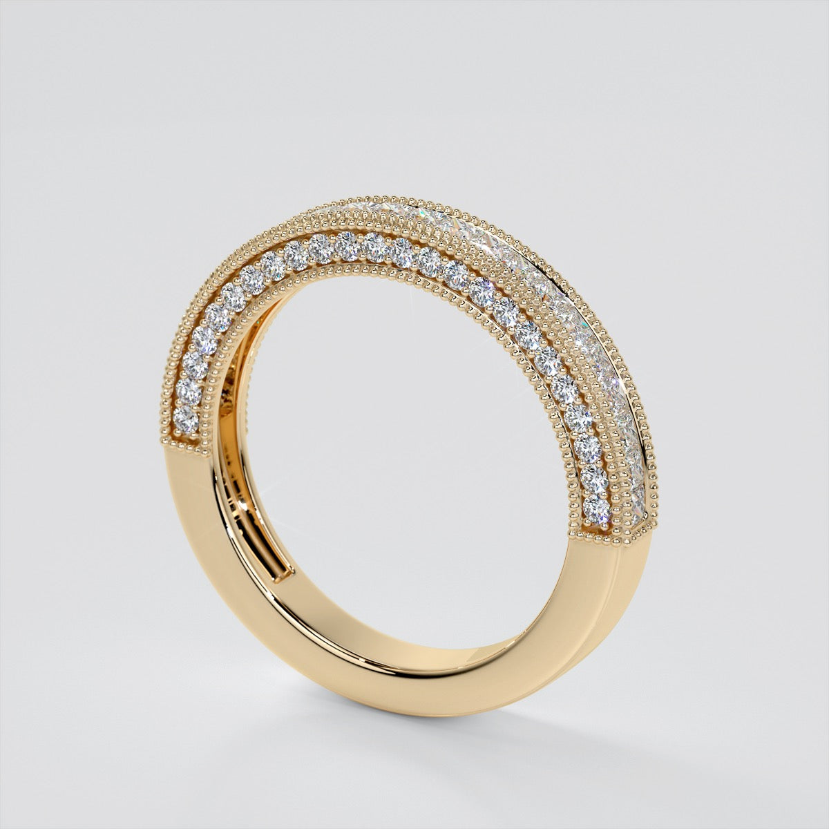 Pavé-Style Double Halo Radiant Cut Wedding Set