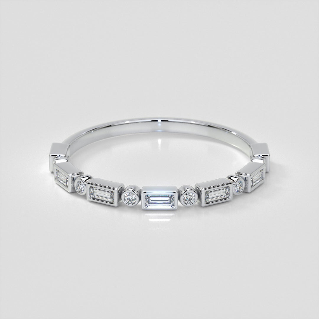 1/8 CTW Lab Grown Diamond Radiant Fusion Band