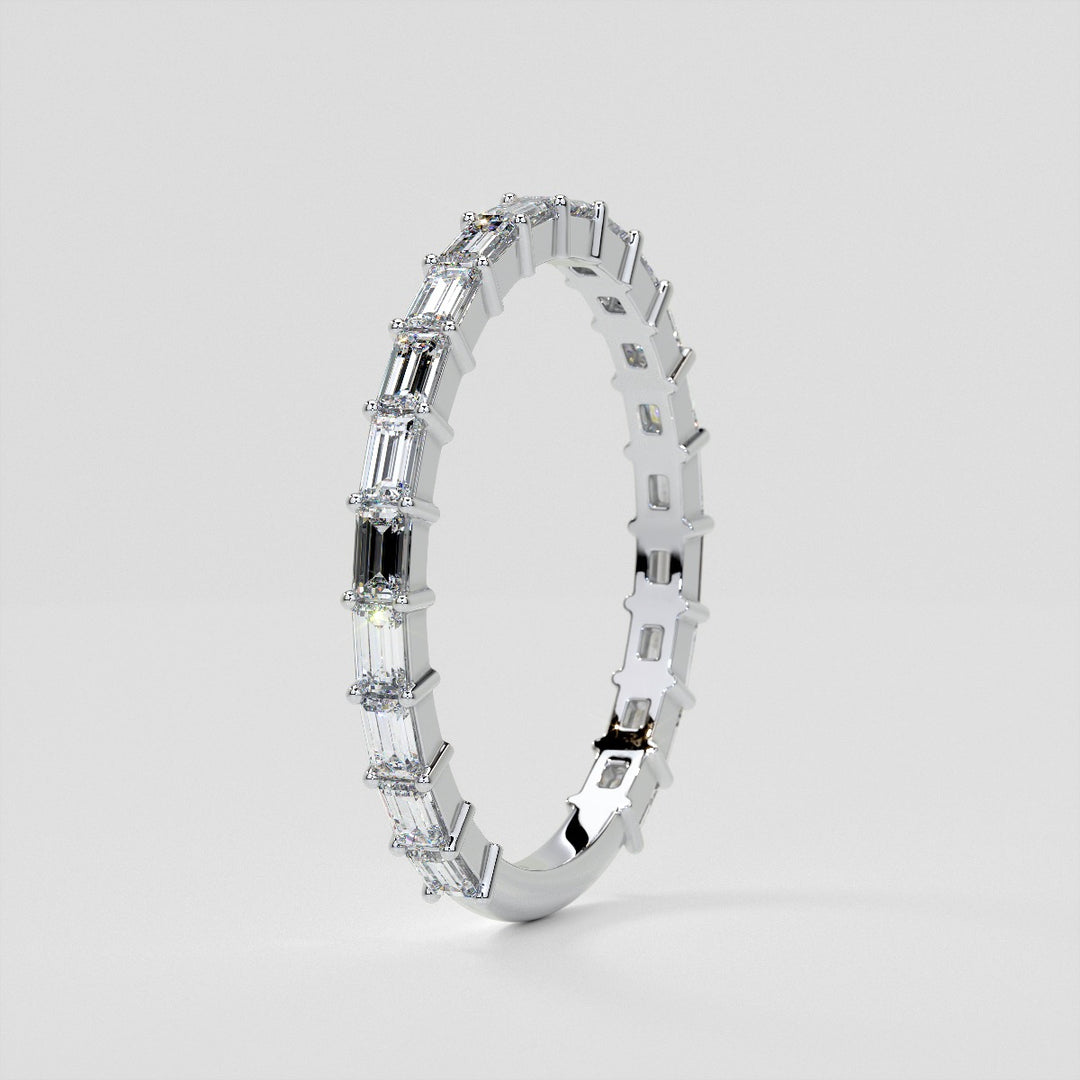 ¾ CTW Lab Grown Diamond Baguette Embrace Band
