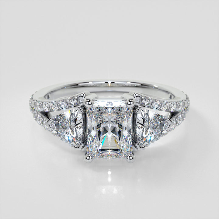 1.5Ct Lab Grown Diamond Radiant Cut Split Shank Engagement Ring