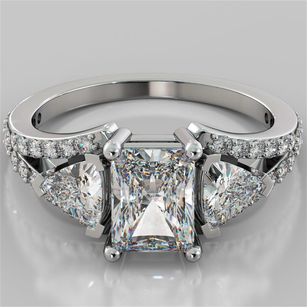 Radiant Cut Lab Grown Diamond Engagement Ring 