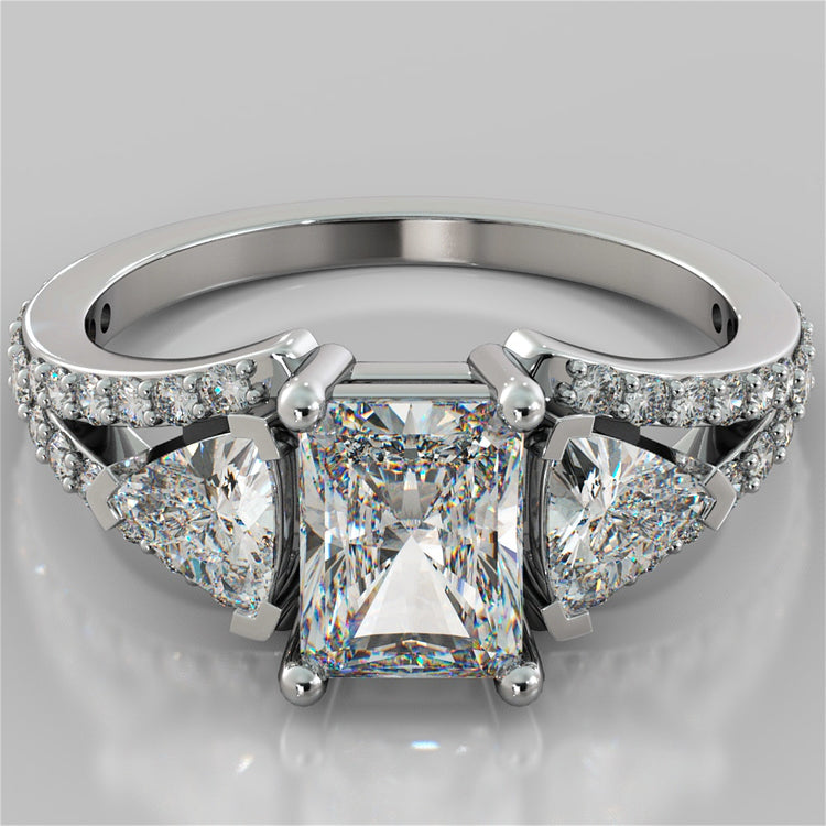 Split Shank 3-Stone Radiant Cut Wedding Set