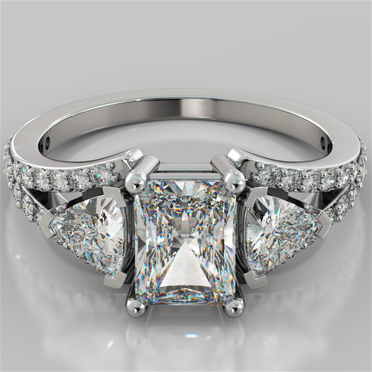 2.50CTW Lab Grown Diamond Radiant Cut Split Shank Engagement Ring