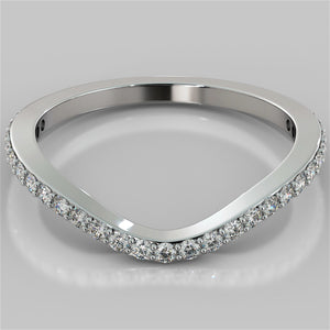 Contour Shape Wedding Band for Radiant Cut Ring