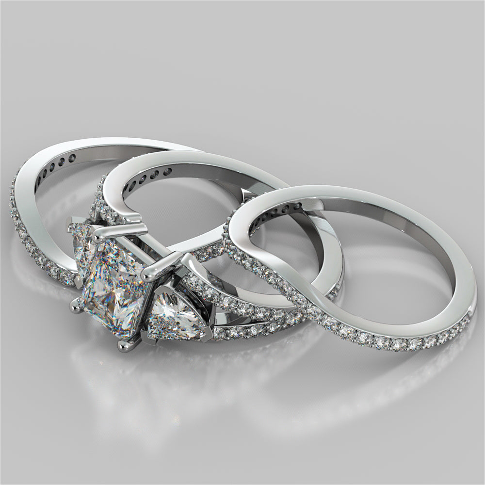 1.5Ct Lab Grown Diamond Radiant Cut Split Shank Engagement Ring