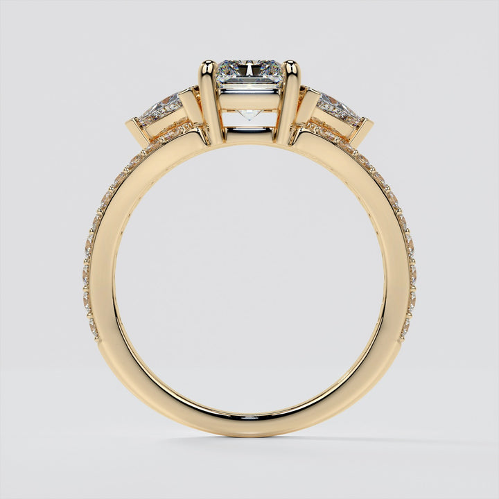 Split Shank 3-Stone Radiant Cut Wedding Set