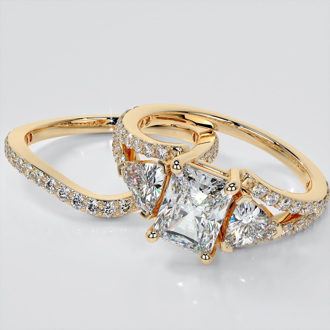 1.5Ct Lab Grown Diamond Radiant Cut Split Shank Engagement Ring