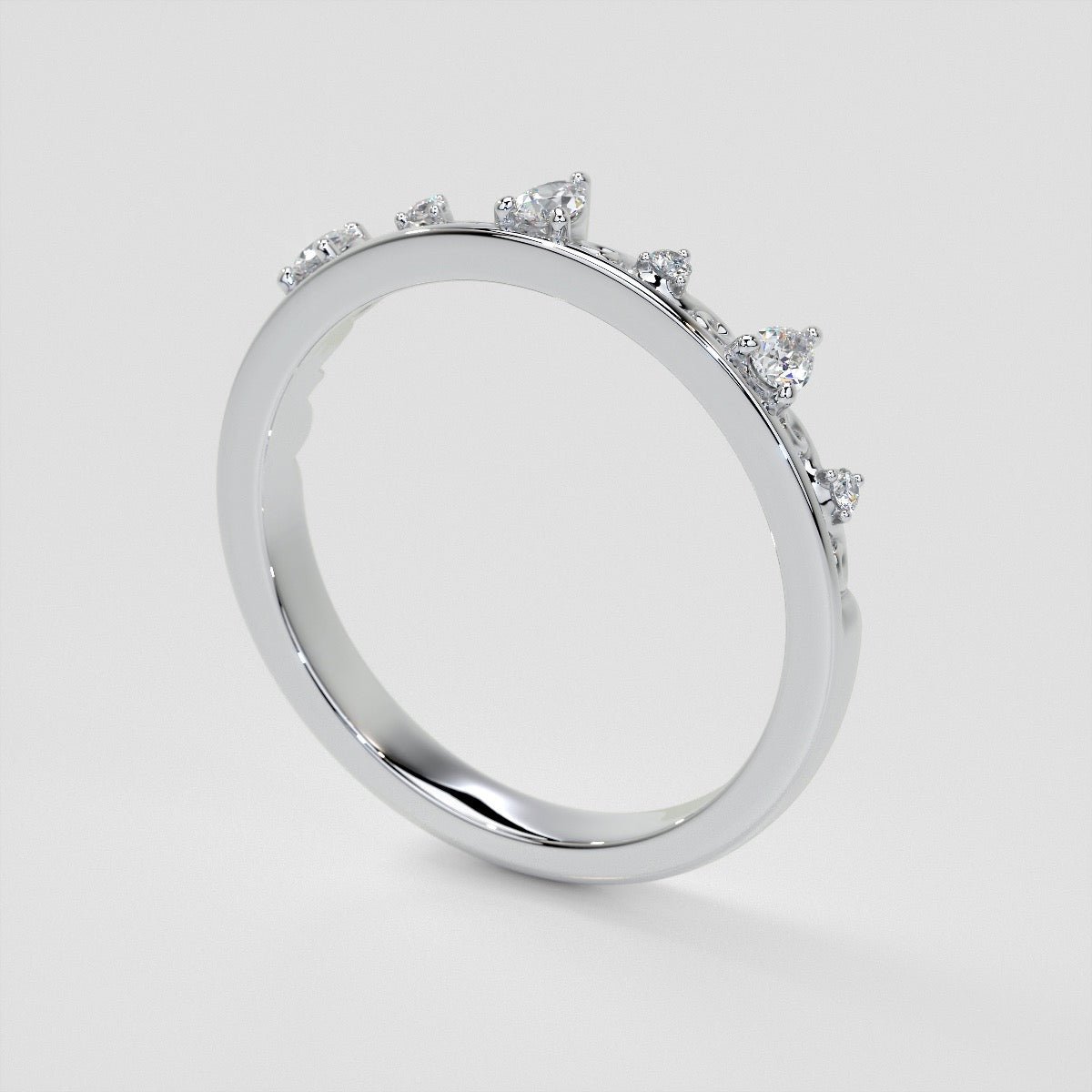1/8 CTW Lab Grown Diamond Regal Crown of Elegance Band