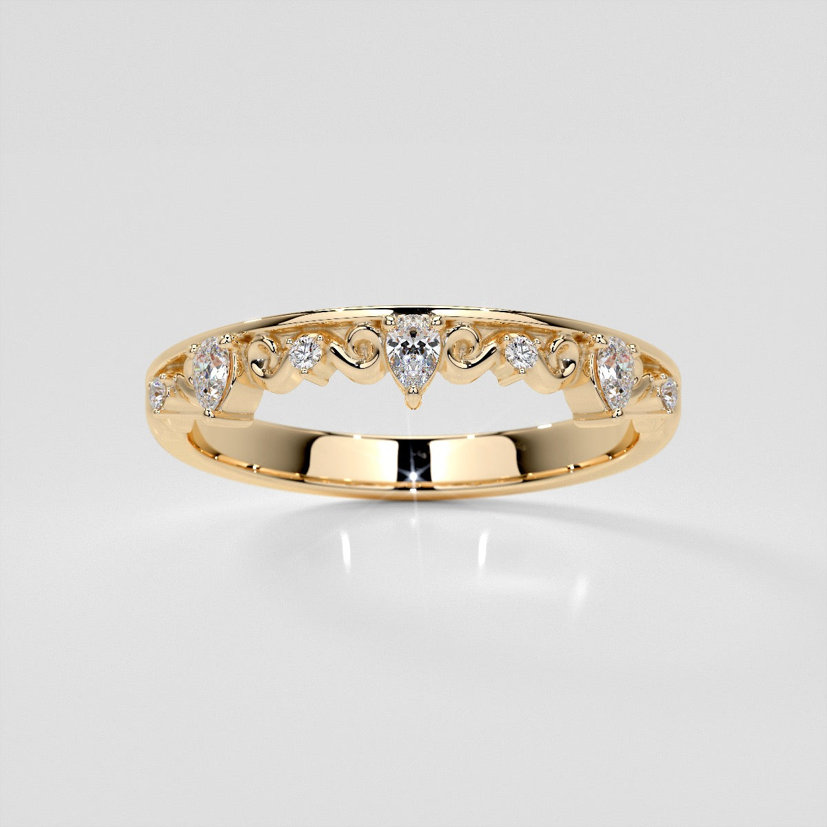 1/8 CTW Lab Grown Diamond Regal Crown of Elegance Band