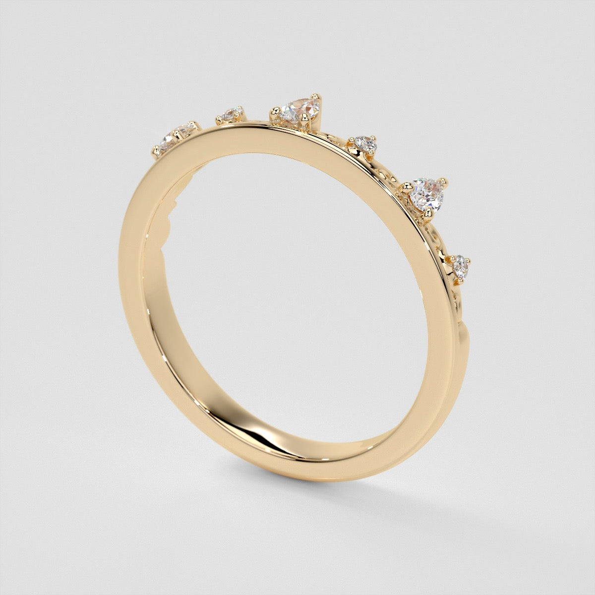 1/8 CTW Lab Grown Diamond Regal Crown of Elegance Band