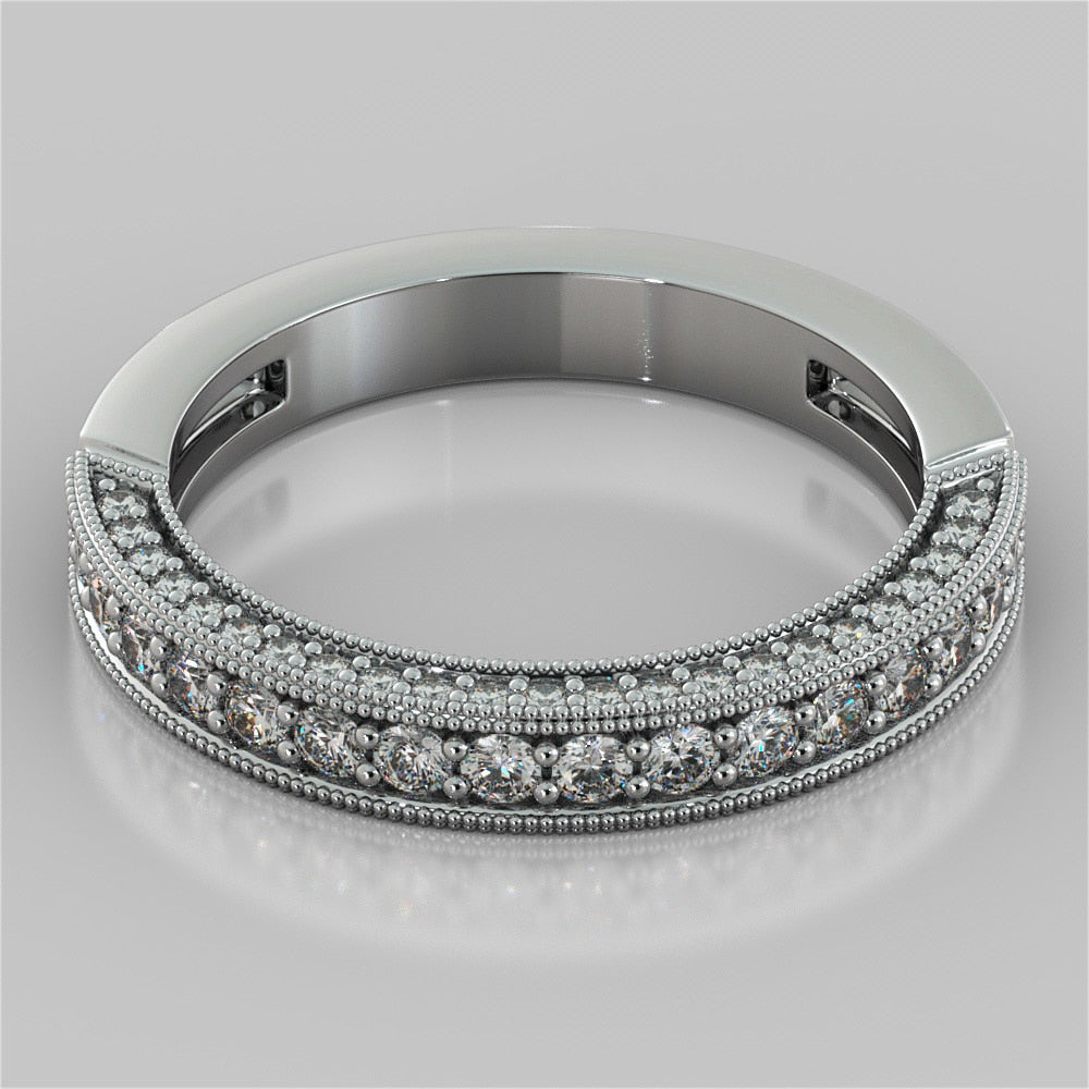 Princess Cut Crisscross Cathedral Engagement Ring