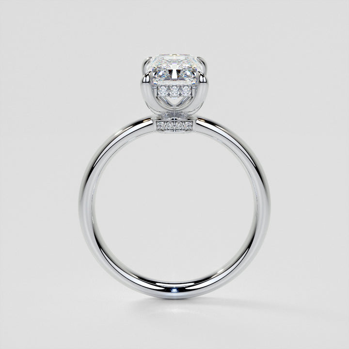 Lab Grown Diamond Radiant Cut Hidden Halo Engagement Ring